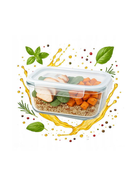 Bimberek Glas-Mittagsbox Weiß 640ml