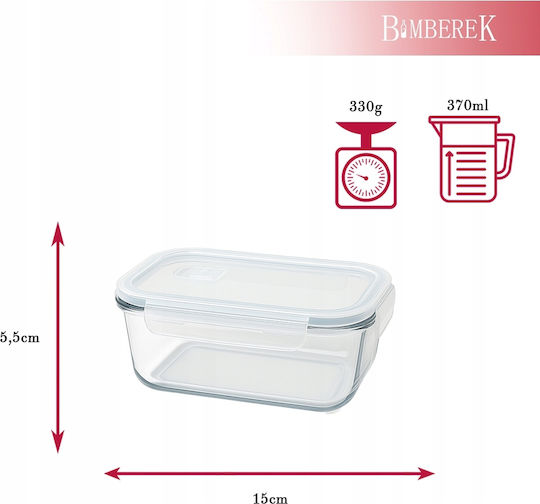 Bimberek Glas-Mittagsbox Weiß 370ml