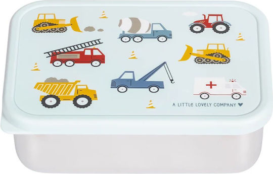 A Little Lovely Company Vehicles Stainless Steel Kids' Dinner Set 0.35lt Silver