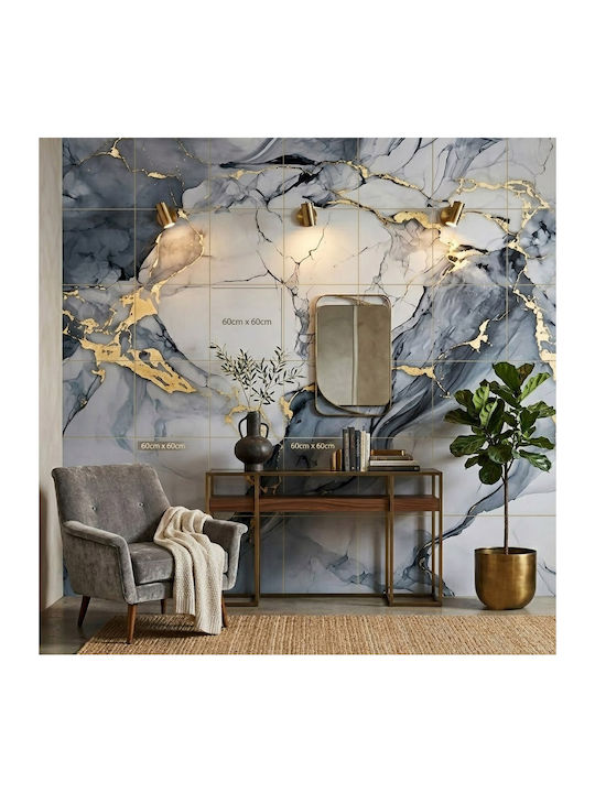 3D Wall Panels from PVC Adhesive / with Glue Gold 60x60cm