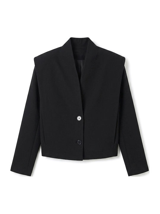 Access Kurzes Damen Blazer Schwarz