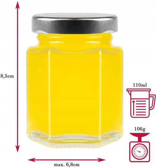 Sechseckiges Glas Gefäß 110 ml Gewürze Honig