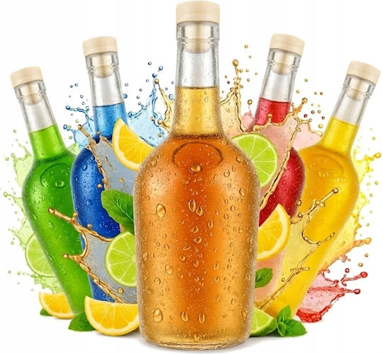 Set 40 Sticle de Sticlă Gloria 500ml Sticlă pentru Sucuri și Lichior + Capac