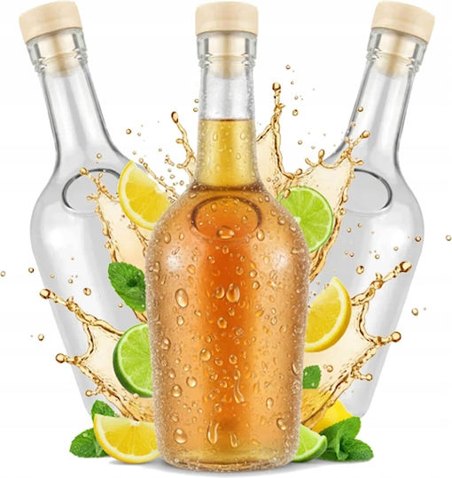 Set 40 Sticle de Sticlă Gloria 500ml Sticlă pentru Sucuri și Lichior + Capac