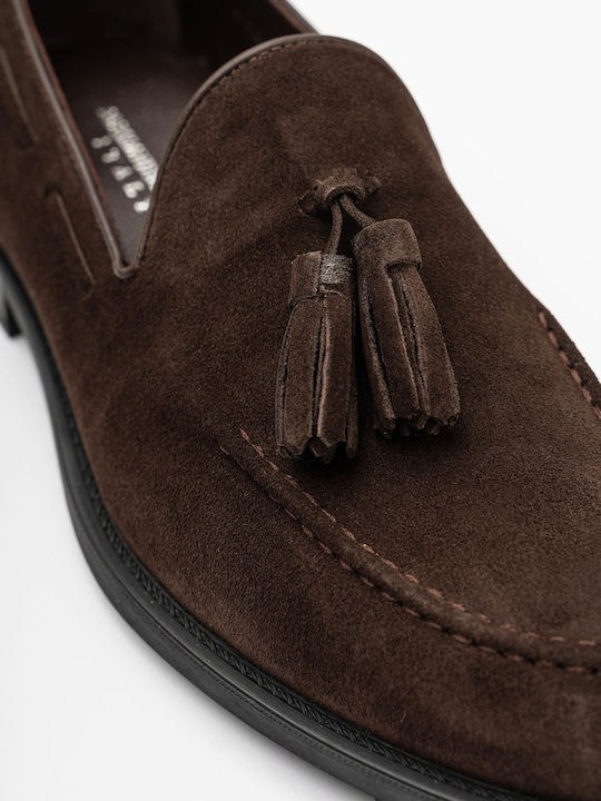 Wildleder Herren Mokassins in Brauner Farbe AR42278