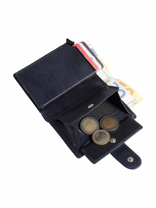 Кожен Мъжки Портфейл с RFID Син