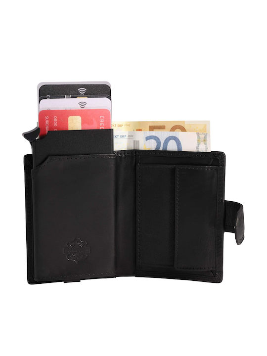 Дървен Мъжки Портфейл с RFID Черен