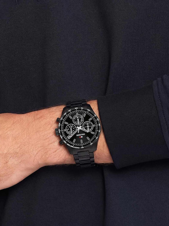 Tommy Hilfiger Hampton Men's Battery Watch with Black Metal Bracelet Tommy Hilfiger Hampton Men's Battery Watch with Black Metal Bracelet