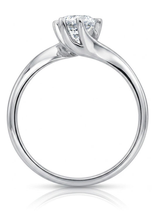 Al'Oro Einzelner Steine Ring aus Gold 14K mit Diamant