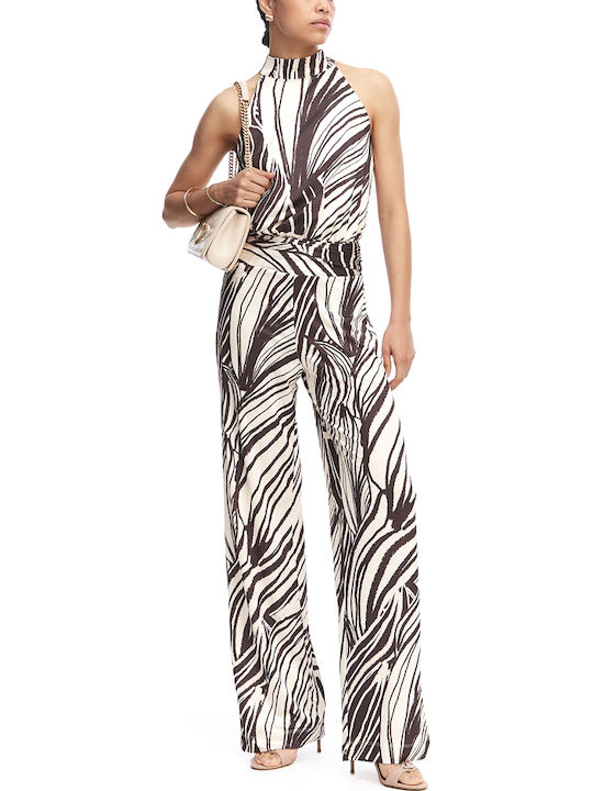 Damenteilose Ärmellose Jumpsuit Beige