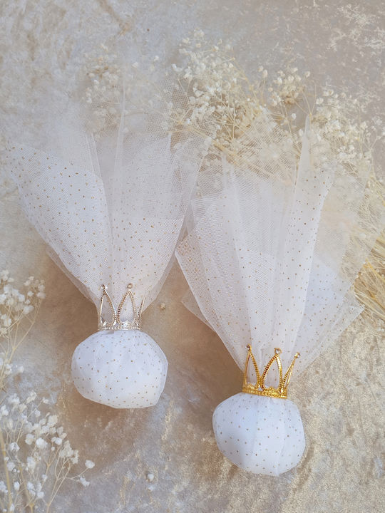 Tulle Wedding Favor Silver Crown