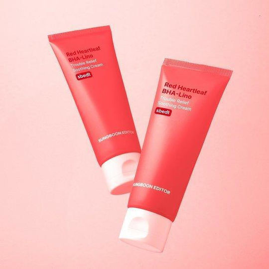 Sungboon Editor Red Heartleaf BHA-Lino Light Moisturizing & Regulating Face Cream Against Blemishes & Acne with Hyaluronic Acid & Niacinamide 50ml