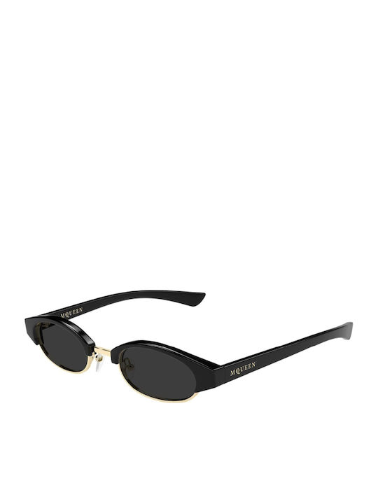 Alexander McQueen Herren Sonnenbrillen mit Schwarzem Horn umrandetem Rahmen und Schwarzem Glas Alexander McQueen Herren Sonnenbrillen mit Schwarzem Horn umrandetem Rahmen und Schwarzem Glas