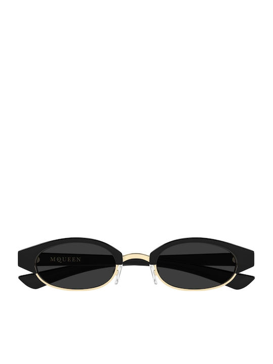 Alexander McQueen Ochelari de Soare Pentru Bărbați cu Ramă din Plastic Neagră și Lentile Negre