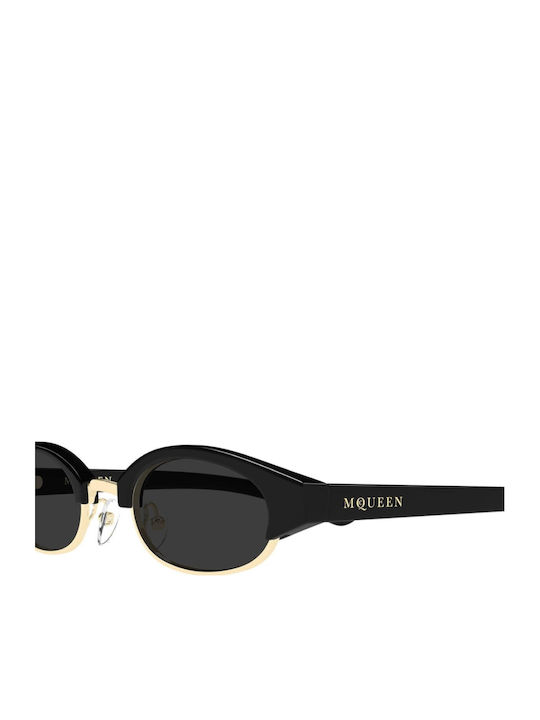 Alexander McQueen Ochelari de Soare Pentru Bărbați cu Ramă din Plastic Neagră și Lentile Negre