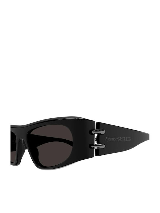 Alexander McQueen Ochelari de Soare Pentru Femei cu Ramă din Plastic Neagră și Lentile Negre