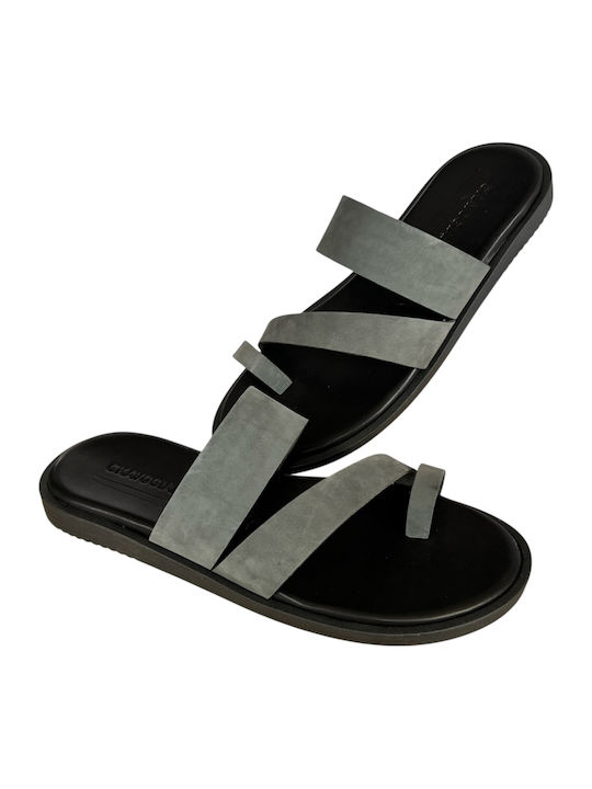 Leder Herrensandalen in Grau Farbe