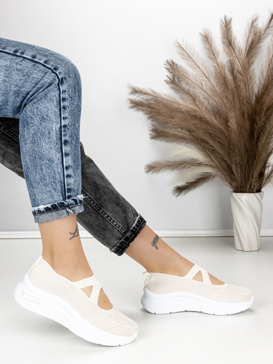 Adidași Flatforms Pentru Femei Bej