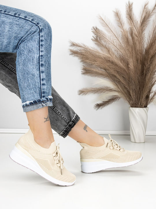 Adidași Flatforms Pentru Femei Bej
