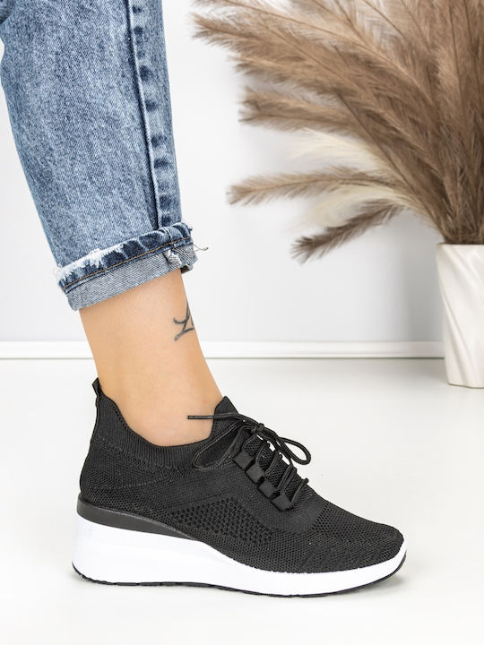 Adidași Flatforms Pentru Femei Negri Și Albi