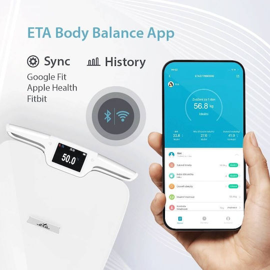 ETA Smart Badezimmerwaage 180kg Transparent ETA8779
