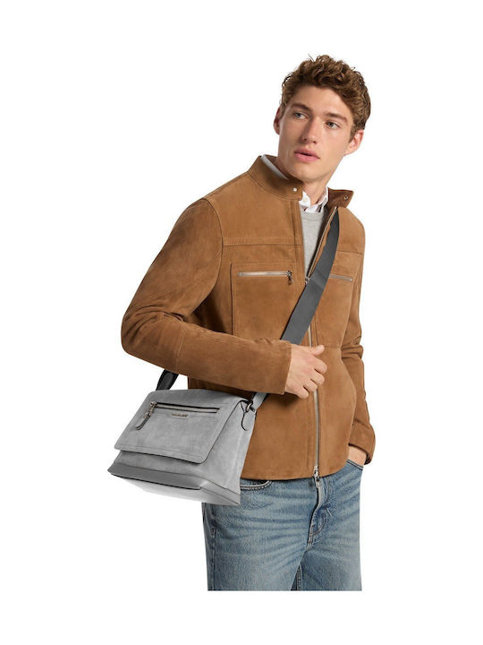 Leather Men's Handbag Grey