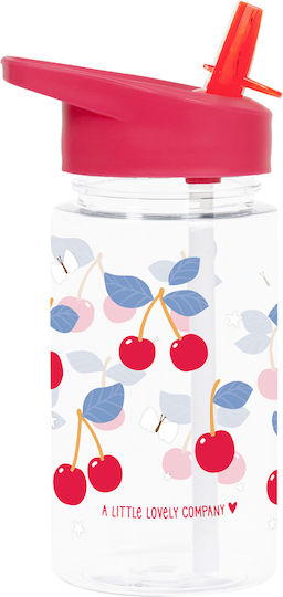 A Little Lovely Company Plastic Kids Water Bottle Thermos with Straw Non Spill Tritan 450ml