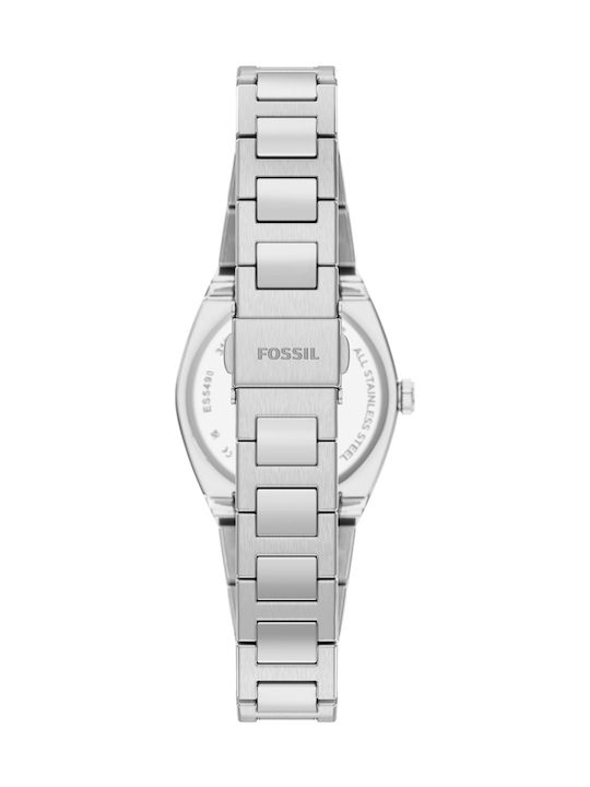 Fossil Trei Ceasuri Dama 27mm Baterie Cu Brățară Din Metal Argintie
