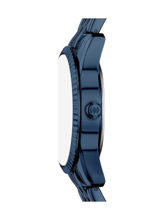 Fossil Damentuhr 34mm Batterie mit Blau Metall-Armband