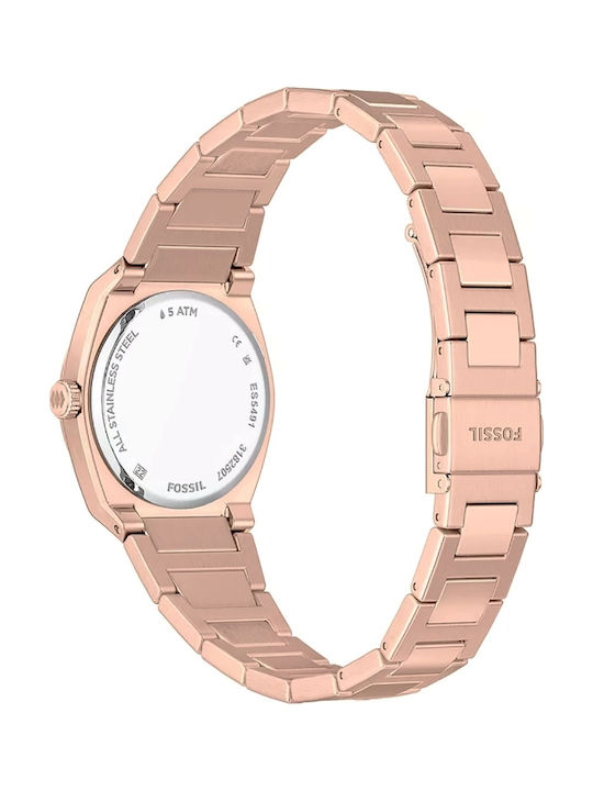 Fossil Three Ceas Baterie Cu Brățară Din Metal Fossil Three Ceas Baterie Cu Brățară Din Metal