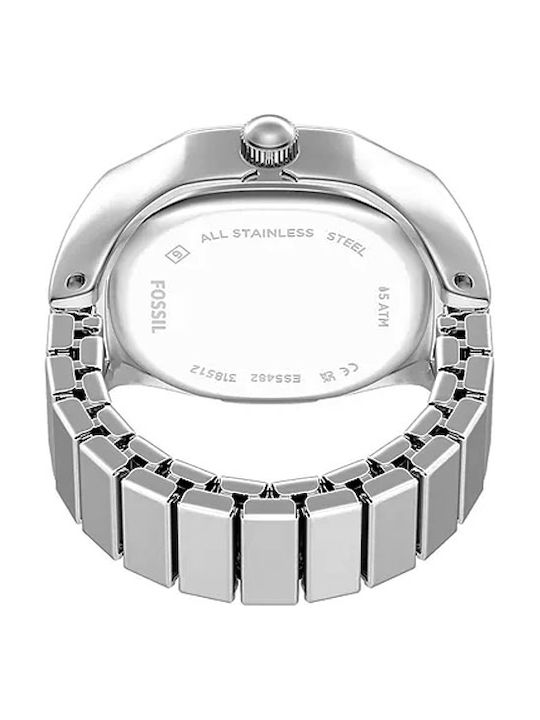 Fossil Ceas Dama 22mm Baterie Cu Brățară Din Metal Argintie