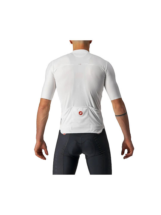 Castelli Tricou De Ciclism Pentru Bărbați Cu Mâneci Scurte Alb