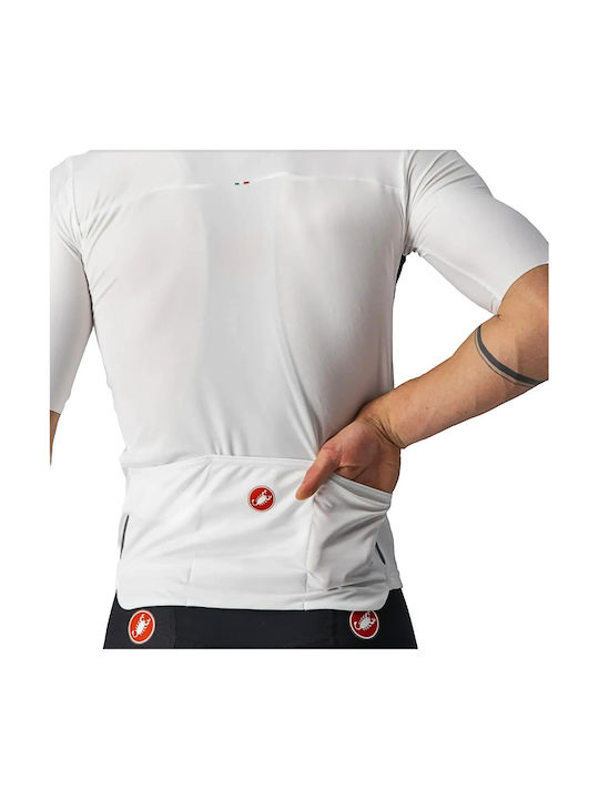 Castelli Tricou De Ciclism Pentru Bărbați Cu Mâneci Scurte Alb