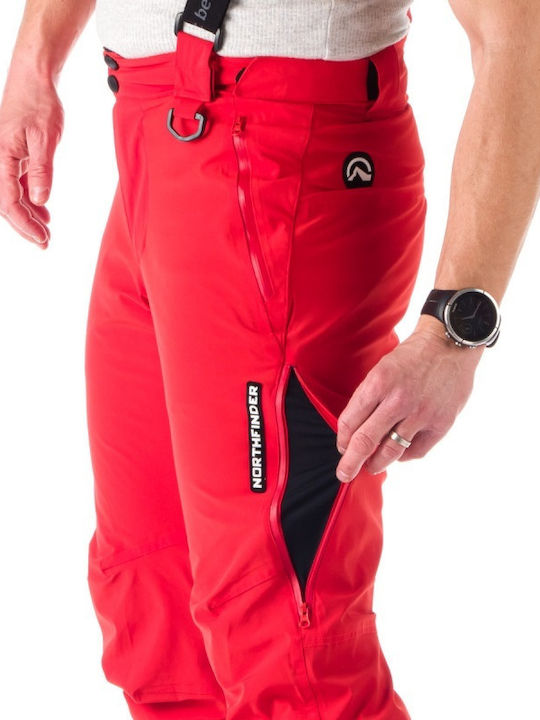 Northfinder 107227-360-102 Pantaloni de schi și snowboard pentru bărbați Roșii