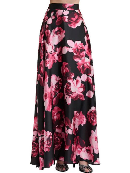 Set Mit Hohe Taille Maxi Blumen Fuchsie