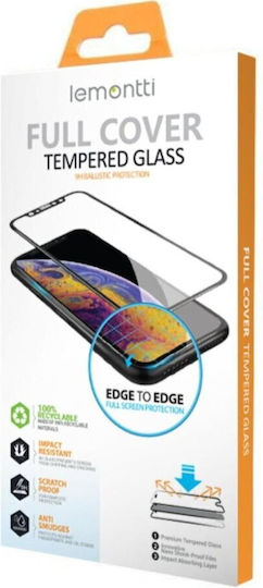 Lemontti Vollflächiger Gehärteter Glas Displayschutzfolie Samsung Galaxy A16 5G Schwarz