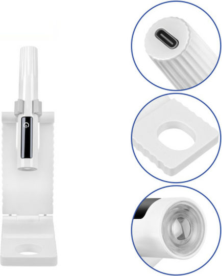 Lampă LED UV cu suport Zola Portabilă Afișaj LCD 30/60 S Cablu USB-C 11 × 2 × 1.6 Cm Albă