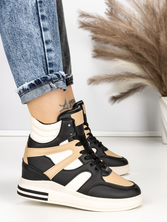Adidași Flatforms Tip Botine Negri Pentru Femei