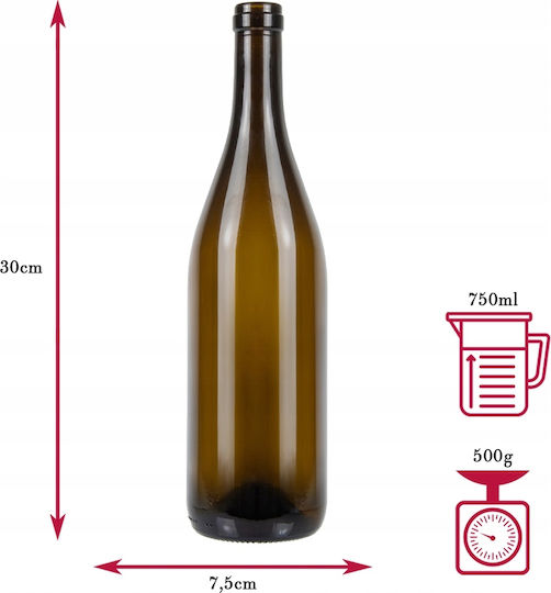 Sticlă Bordeaux 750ml Vin 0,75l Cu Dop de Plută