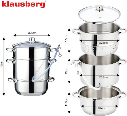 Klausberg Rostfreier Stahl Töpfe Marmite 8lt /