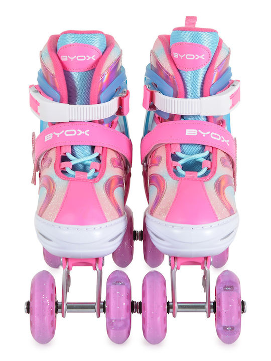 Byox Inline Αυξομειούμενα Rollers Ροζ Παιδικά