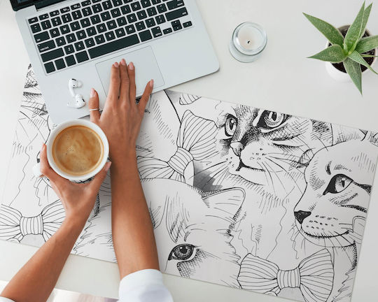 Șervet Decorativ Premium Print Pisici Fundițe 90x45 Cm