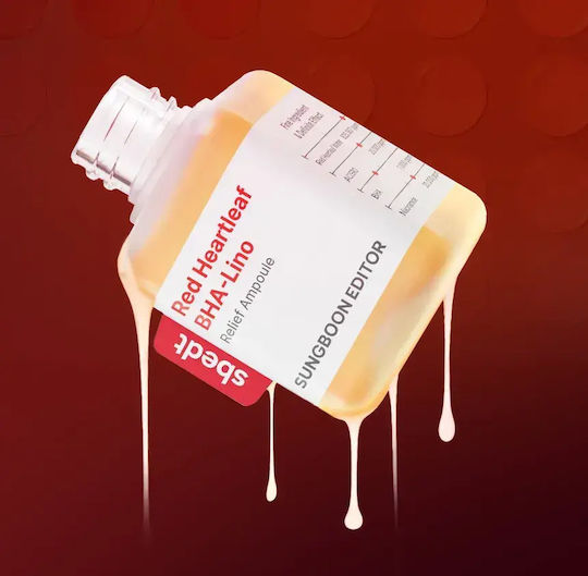 Sungboon Editor Red Heartleaf BHA-lino Relief Успокояващ Ампула Серум за Лице с Centella Asiatica и Ниацинамид за Несъвършенства по Кожата 40ml