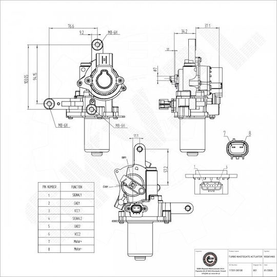 Supapă de turbocompresor Toyota Hilux Land Cruiser Prado 1720130100