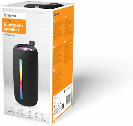 Denver BTL-360B Bluetooth-Lautsprecher 10W mit Akkulaufzeit bis zu 3 Stunden Schwarz