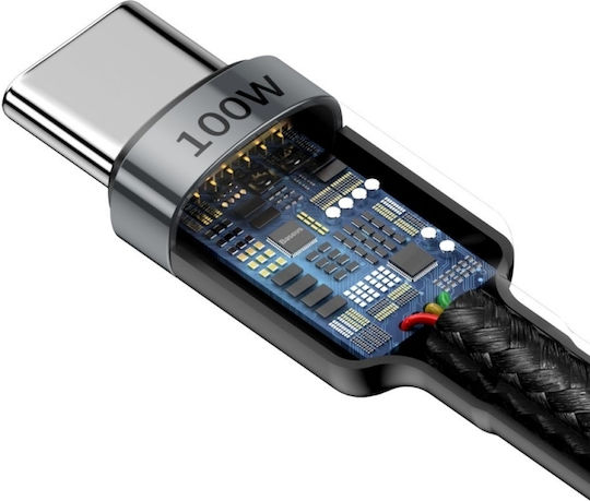 Baseus Cablu Cafule USB-C tată - USB-C 100W Gri 2m CATKLF-ALG1