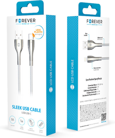 Forever USB 2.0 Cable USB-C male - USB-C White 1m