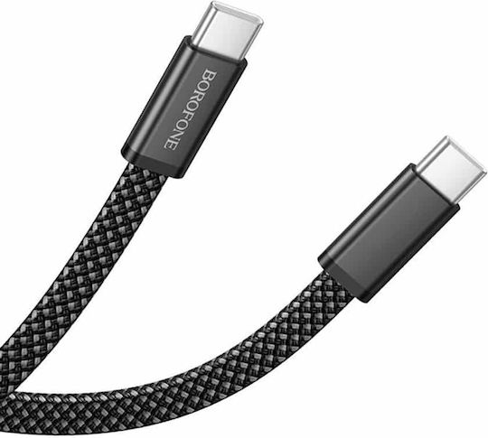 Borofone Geflochtenes Kabel USB-C männlich - USB-C 60W PD Schwarz 1m
