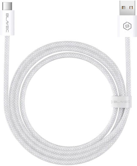 Blavec Braided USB 2.0 Cable USB-C male - USB-A 60W White 3m