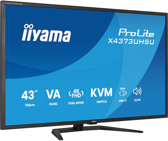Iiyama X4373UHSU-B2 VA HDR Монитор 42.5" 4K 3840x2160 с Време на реакция 3ms GTG
